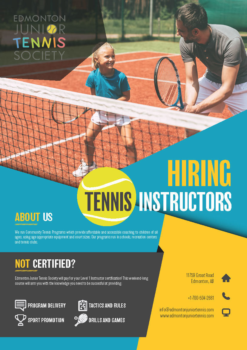 EJTS hiring poster - Tennis Alberta