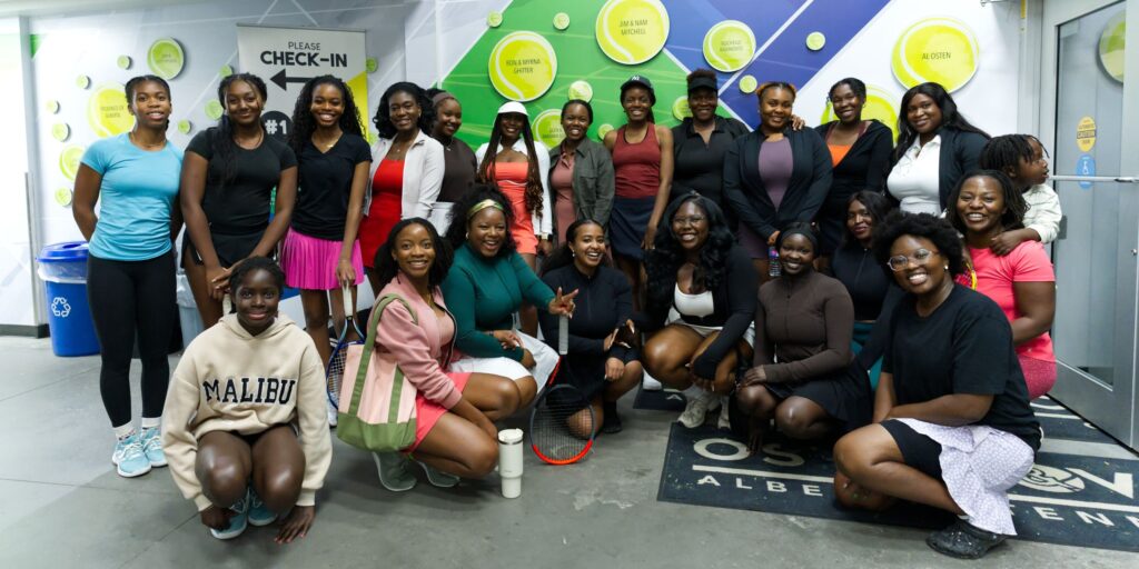 The Black Girls In Tennis gather for a group photo.