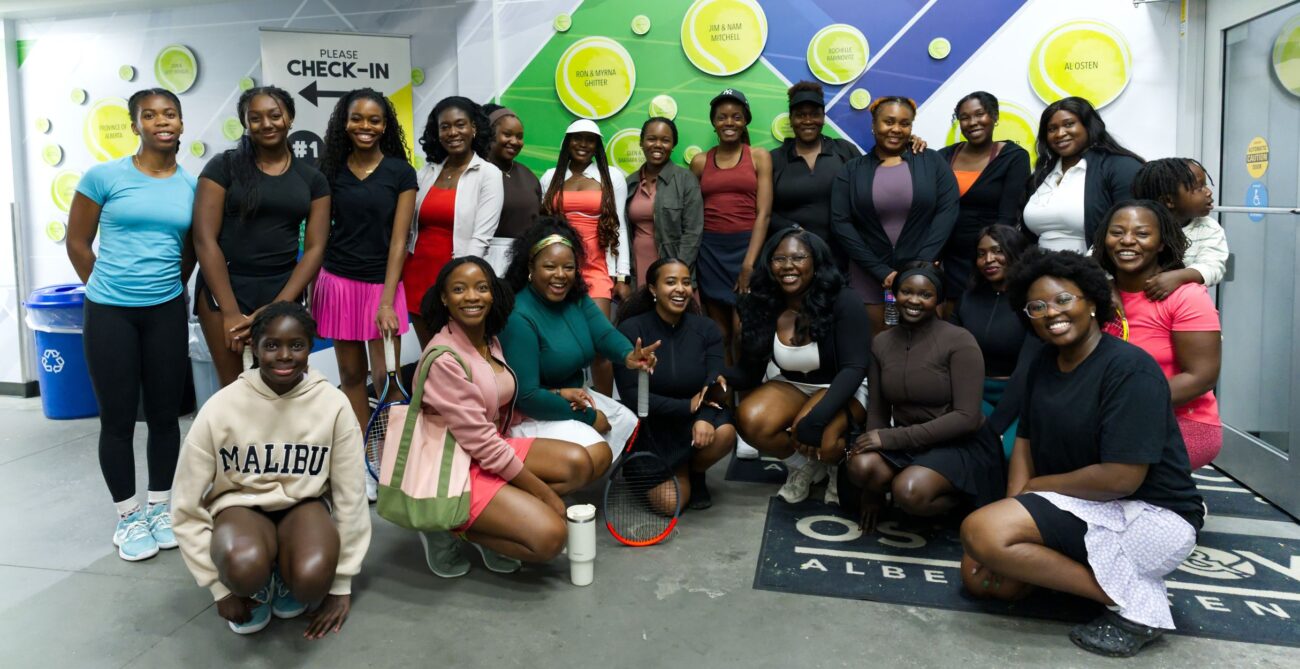 The Black Girls In Tennis gather for a group photo.