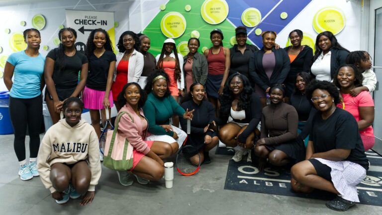 The Black Girls In Tennis gather for a group photo.