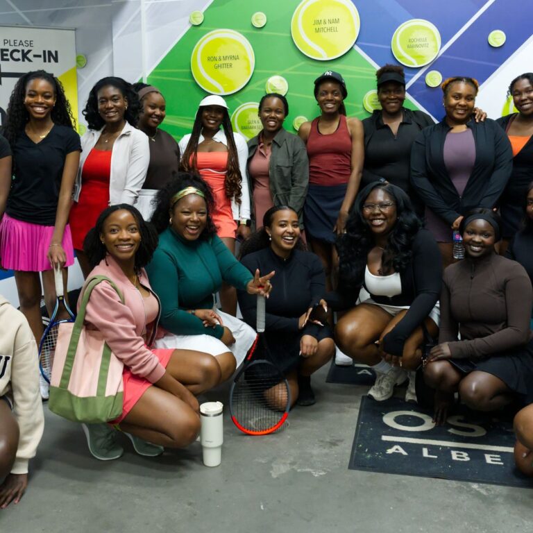 The Black Girls In Tennis gather for a group photo.